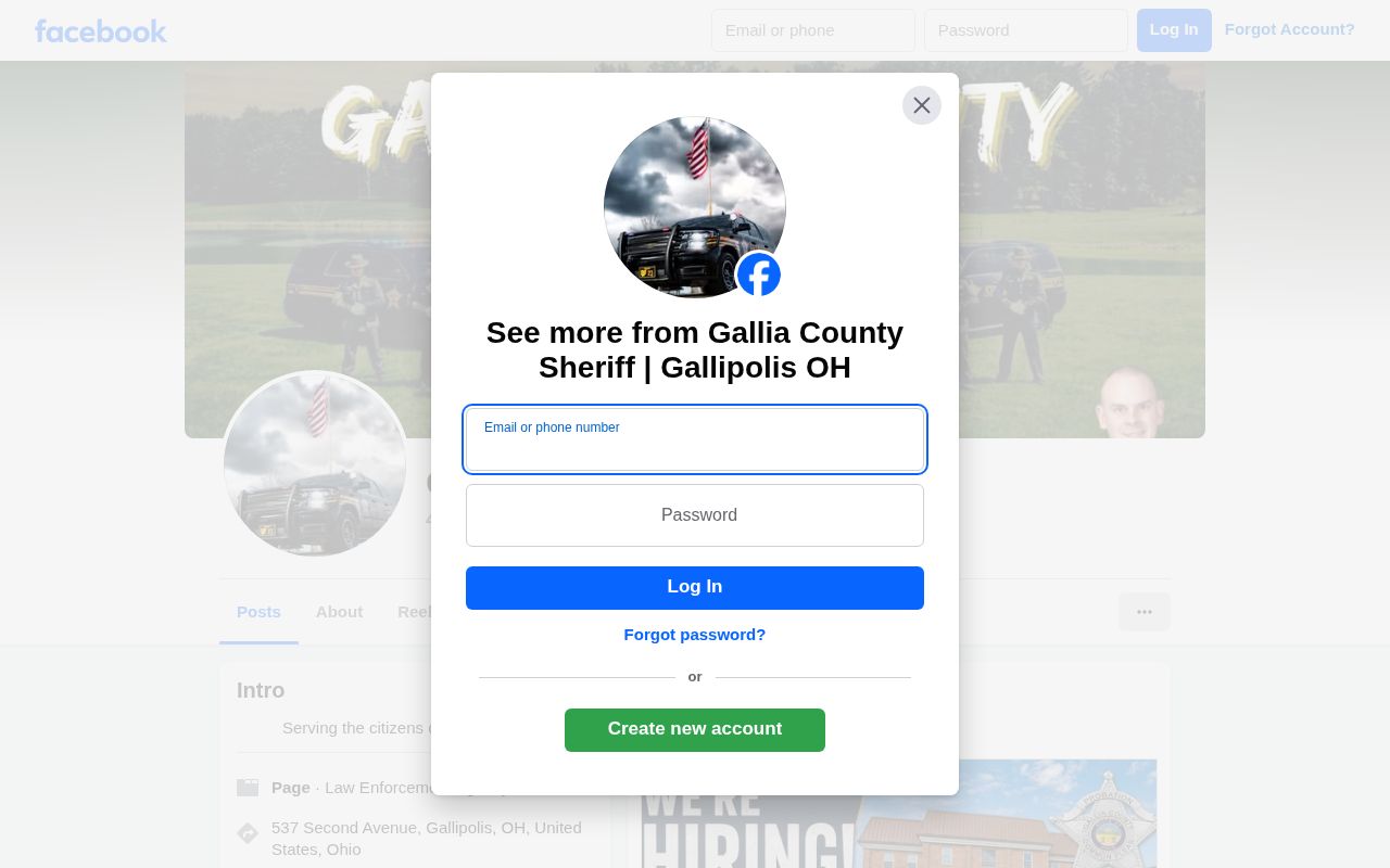 Gallia County sheriff social warrant-notice fallback