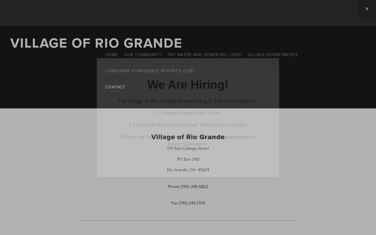 Gallia County Rio Grande village police contact for Rio Grande arrest records
